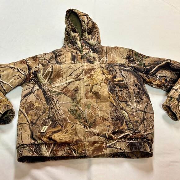 ~~Gander Mtn Realtree Hunting Camo Coat Jacket Youth XXL Hooded Full Zip - Picture 1 of 8